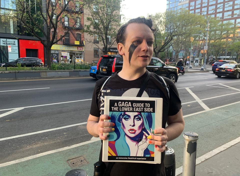 Phil (Taylor Hilliard) guides a mildly unhinged tour of Lady Gaga's famous New York haunts.