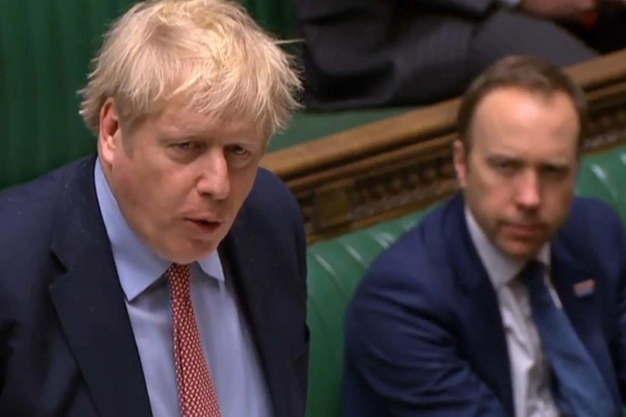 Boris Johnson during PMQs: PRU/AFP via Getty Images