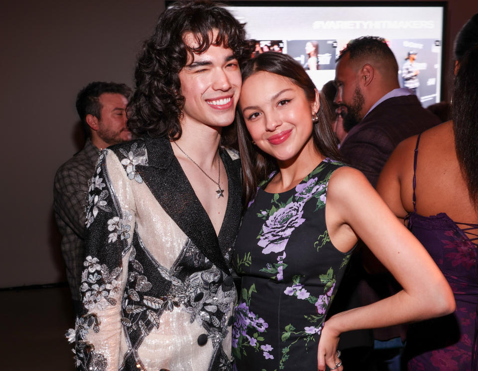 Conan Gray and Olivia Rodrigo pose for a photo at Variety’s Hitmakers.