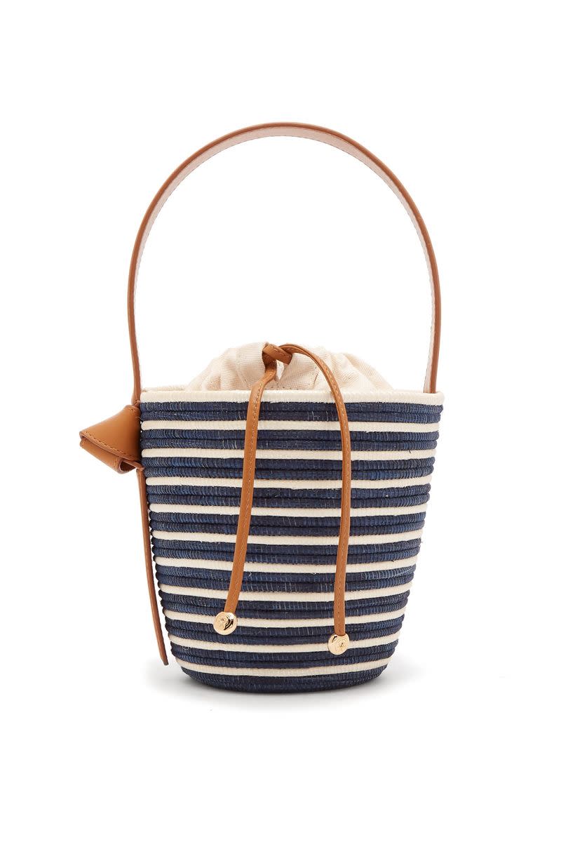 Striped basket bag