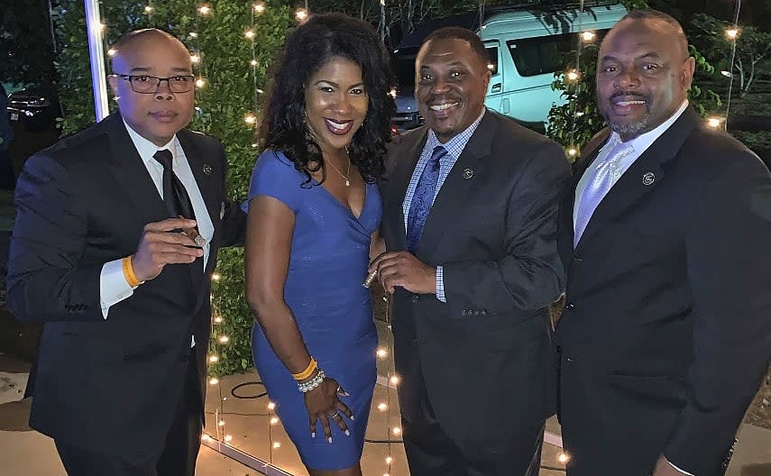 Greg Willis, Temi Bush, Ron Howard and Darnell Streat of Emperors Cut Cigars in Nicaragua as part of their research and networking in building their brand. (Courtesy of Emperors Cut Cigars)