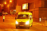 <p>An ambulance drives away from the Manchester Arena, where U.S. singer Ariana Grande had been performing, in Manchester, northern England, Britain, May 23, 2017. (Andrew Yates/Reuters) </p>