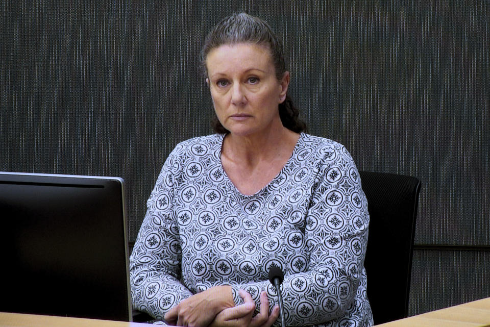 Kathleen Folbigg during a convictions inquiry at the NSW Coroners Court in Sydney (Joel Carrett / AP file)