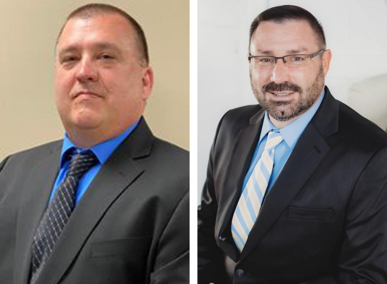 Democratic candidates for the position of Knox County Sheriff are  Douglas Sampson, left, and James Robertson.