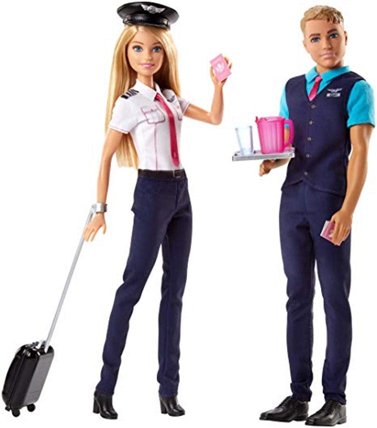 <span class="caption">Pilot Barbie with her sidekick, Ken the steward.</span> <span class="attribution"><span class="source">Mattel</span></span>