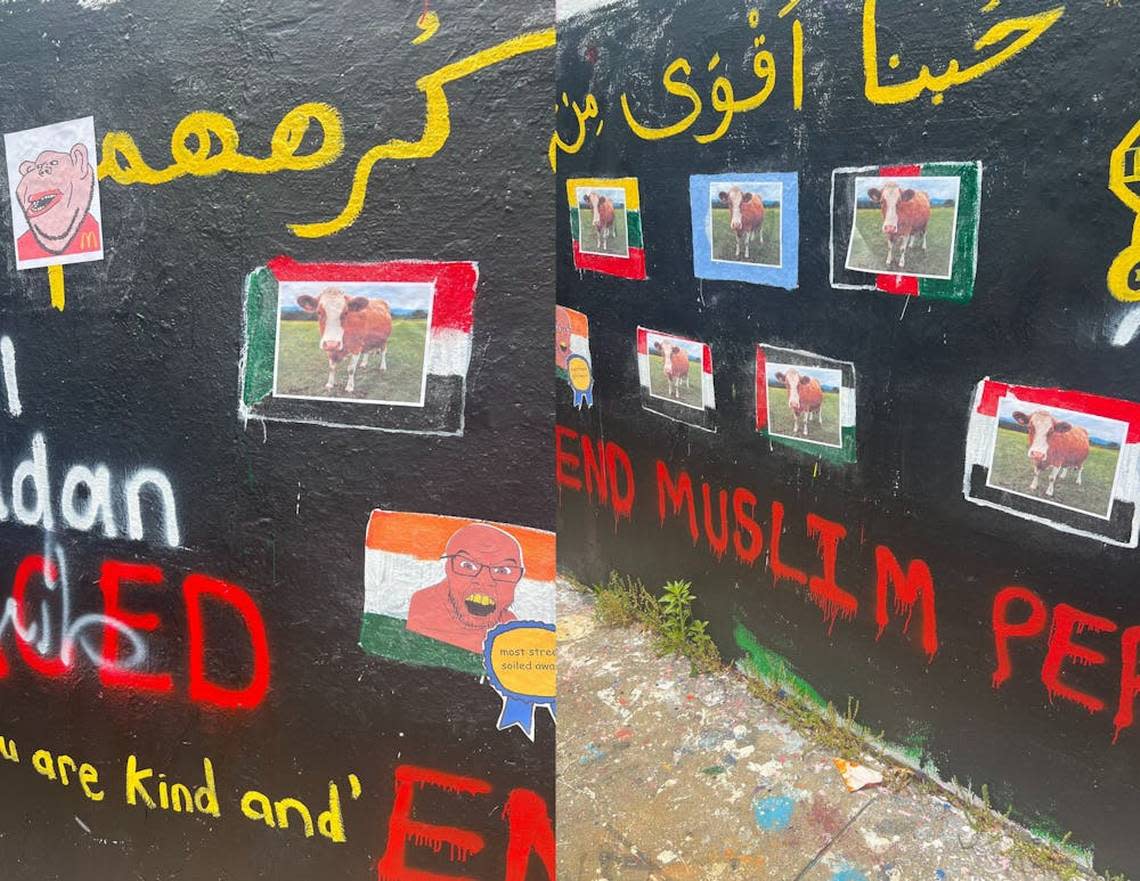 A Ramadan-themed mural was defaced at Duke University, prompting an investigation. Claire Cranford, The Chronicle