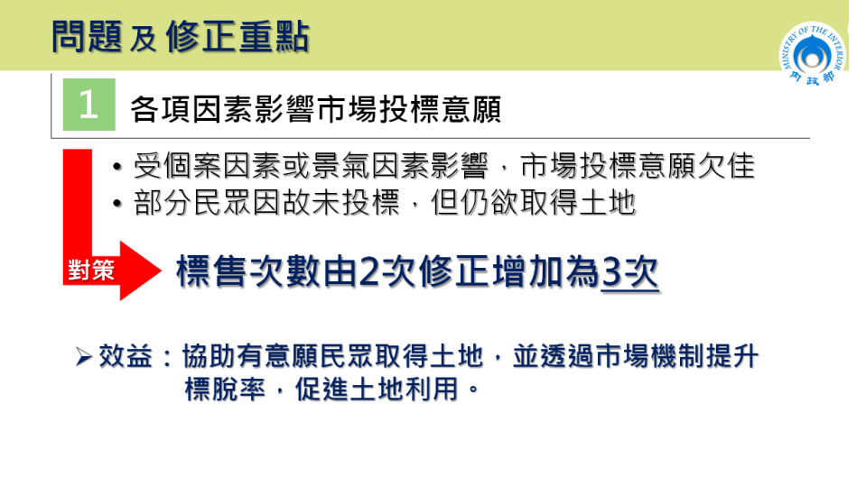 「地籍清理條例」部分條文修正草案問題及修正重點一。   圖：內政部提供