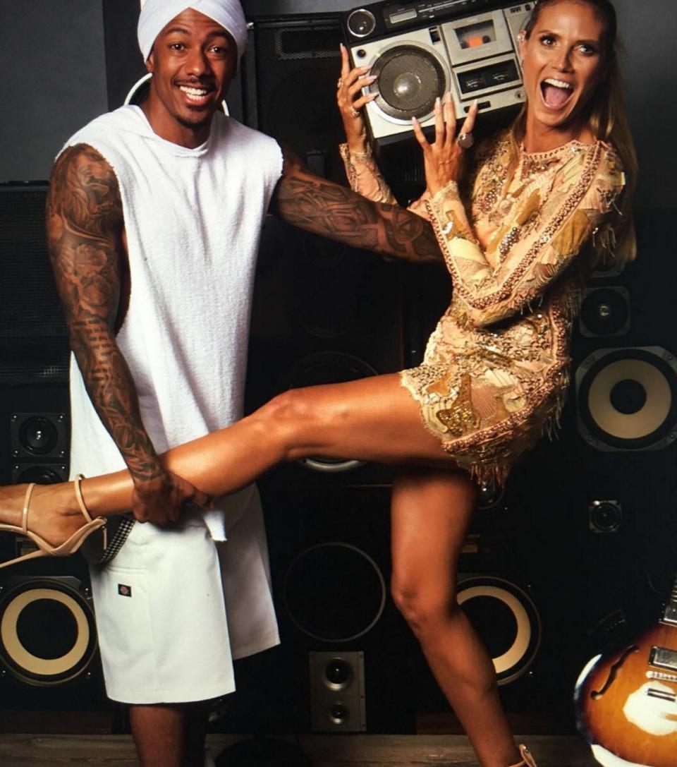 Heidi Klum shared this backstage pic of herself alongside Nick Cannon.