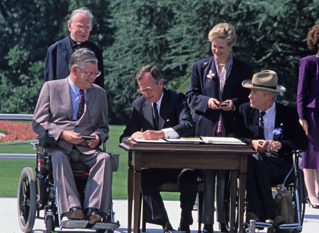 President George H.W. Bush, a Republican, signed the Americans with Disabilities Act into law in 1990.