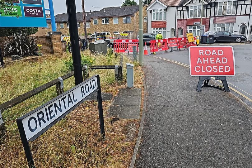 Road closure at Oriental Road