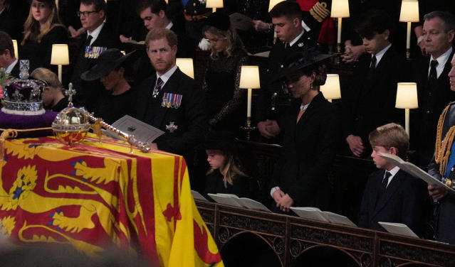 Harry Sits Between Meghan, Charlotte at St George's Chapel Service