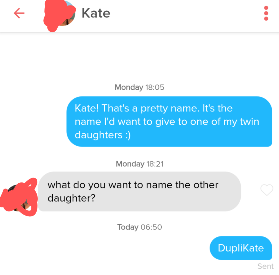 person saying they love the name kate and want to name their kid that and will name their other kid duplikate