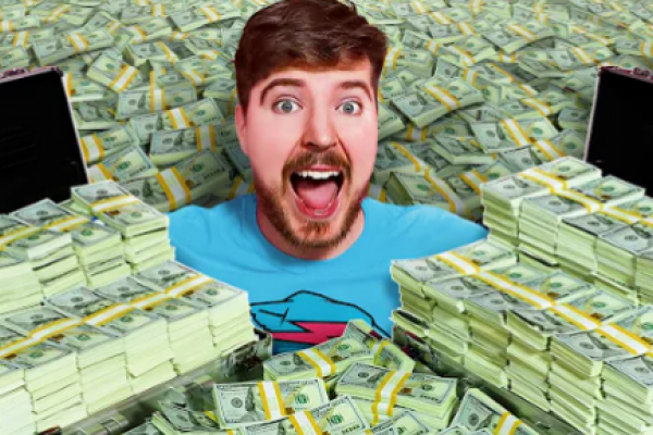 MrBeast holding MrBeast chocolate PNG Image