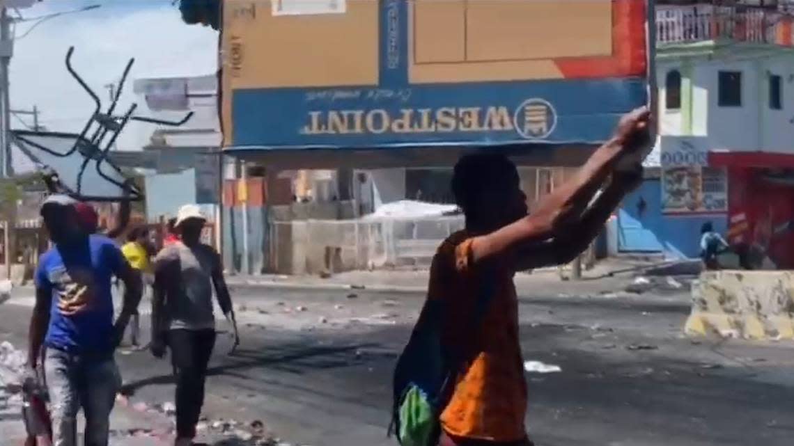 Widespread protests continued on Thursday, Sept. 15, 2022, in Haiti, where protesters looted businesses in Port-au-Prince’s Delmas neighborhood.