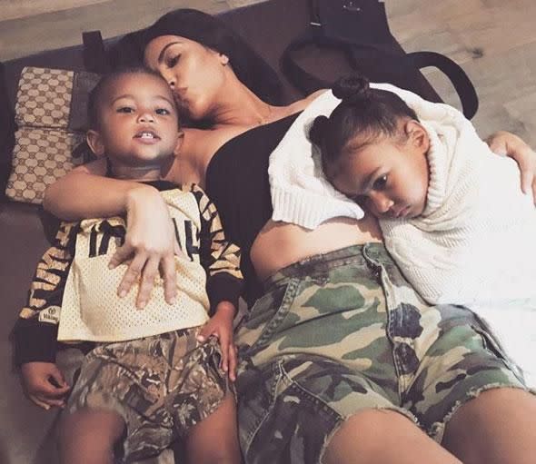 The star is already mum to daughter North and son Saint. Source: Instagram