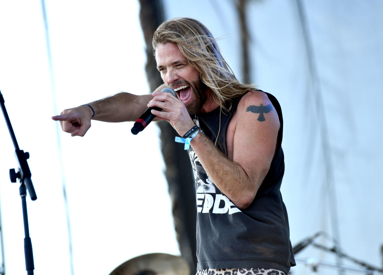 Taylor Hawkins of Foo Fighters and Chevy Metal performs onstage at the BeachLife music festival in Redondo Beach in 2019.