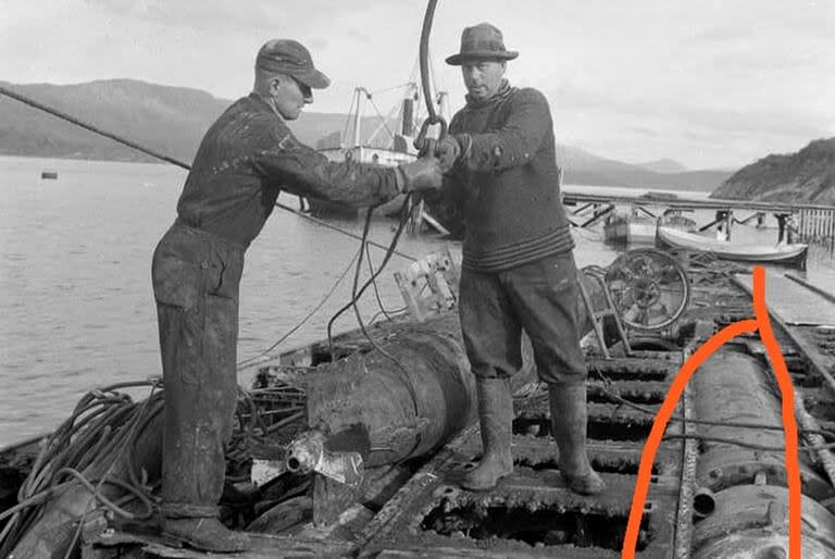 Imágen real de tanques de un submarino de la flota alemana