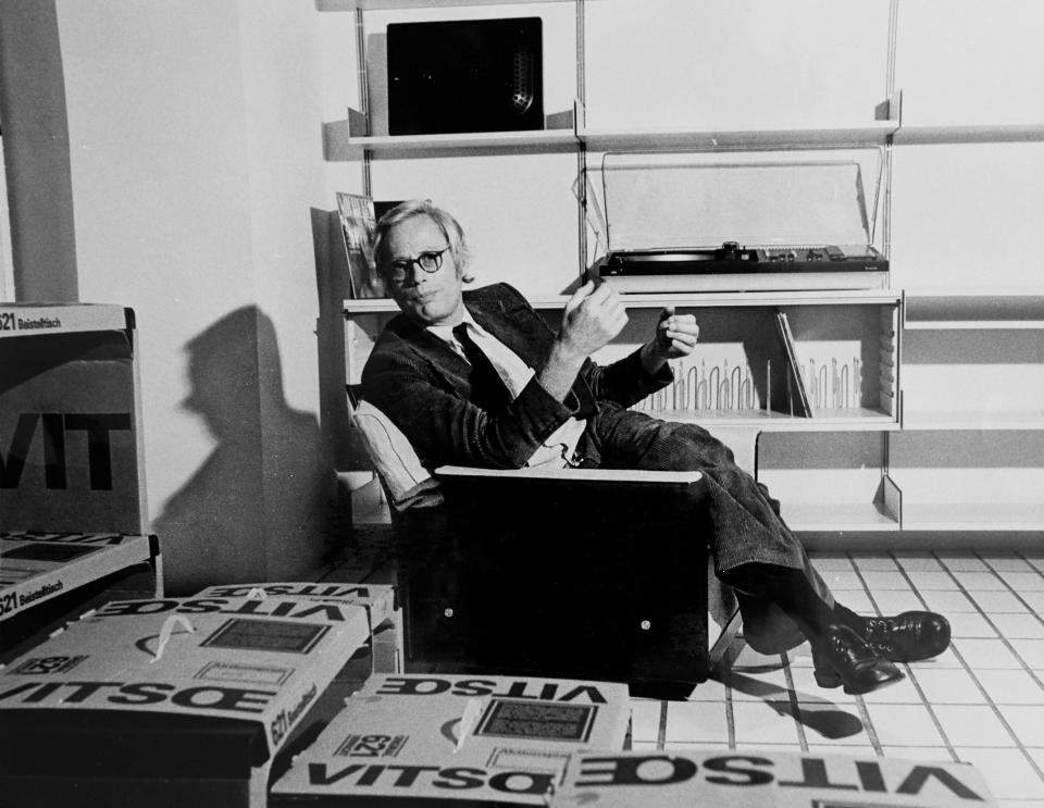 Dieter Rams—the spiritual godfather of GQ’s new Quality Issue—at the first Vitsoe shop in Frankfurt, 1971.