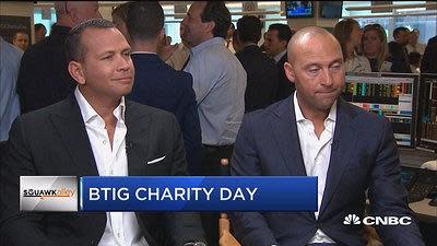 Alex Rodriguez and Derek Jeter had an awkward interview together on CNBC Tuesday. (Screenshot)