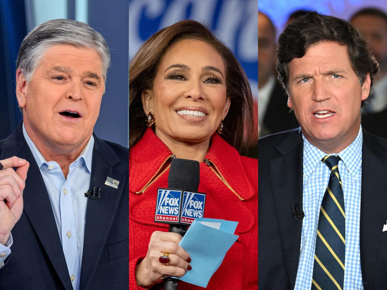 Fox news hosts sean hannity jeanine pirro tucker carlson