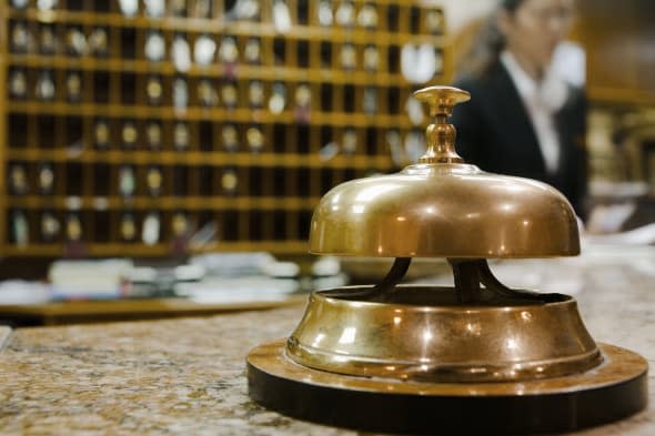 Service bell at hotel reception