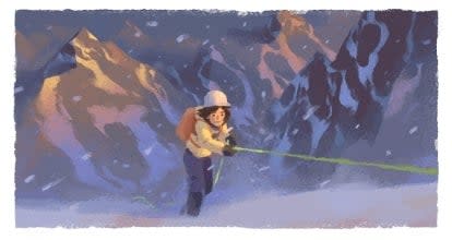 Wanda Rutkiewicz is being celebrated in the Google Doodle (Google)