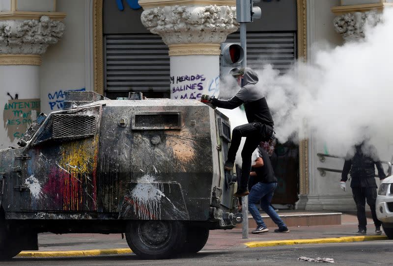 Protests against Chile's government in Valparaiso