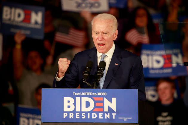 Joe Biden celebrates his win in the South Carolina primary on Feb. 29. Several of Sanders' advisers wanted him to contrast his record with Biden's earlier and more consistently. (Photo: eremy Hogan / Echoes Wire/Barcroft Media/Getty Image)