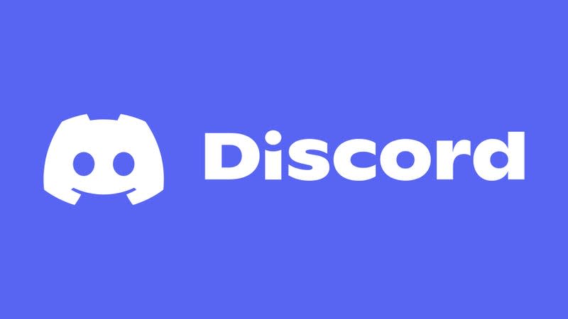 The Discord logo sits against a blue background.