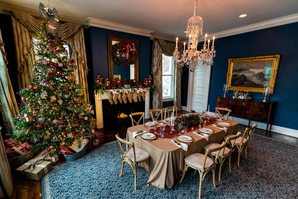 The dining room decorated for Christmas on Nov. 20, 2020. 