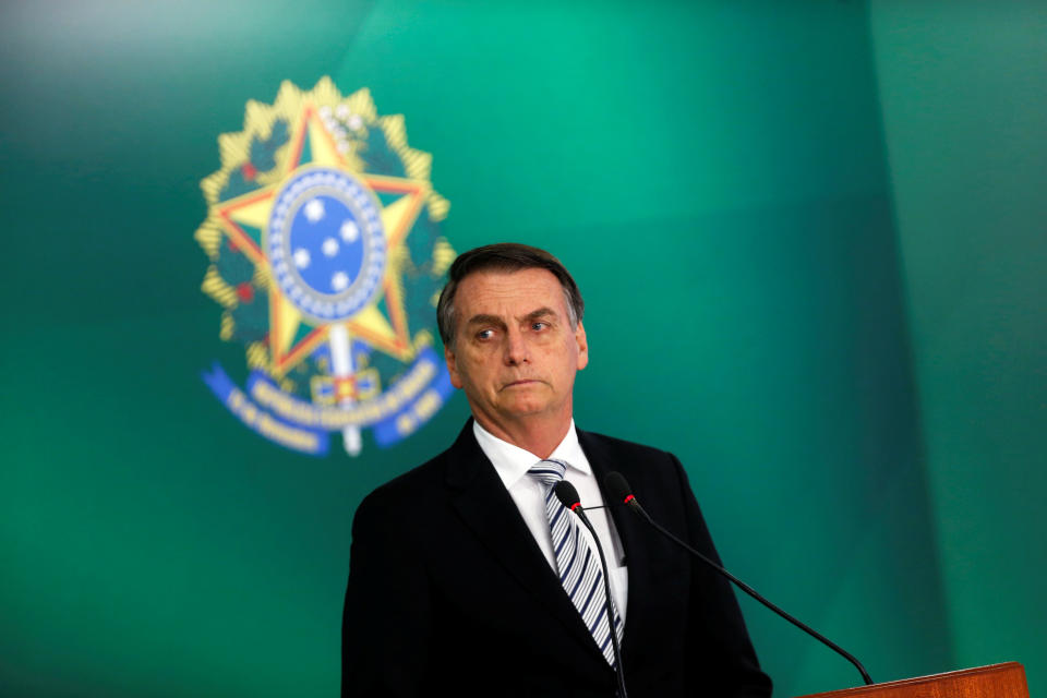 El presidente electo de Brasil, Jair Bolsonaro, durante una rueda de prensa en su país. REUTERS/Adriano Machado