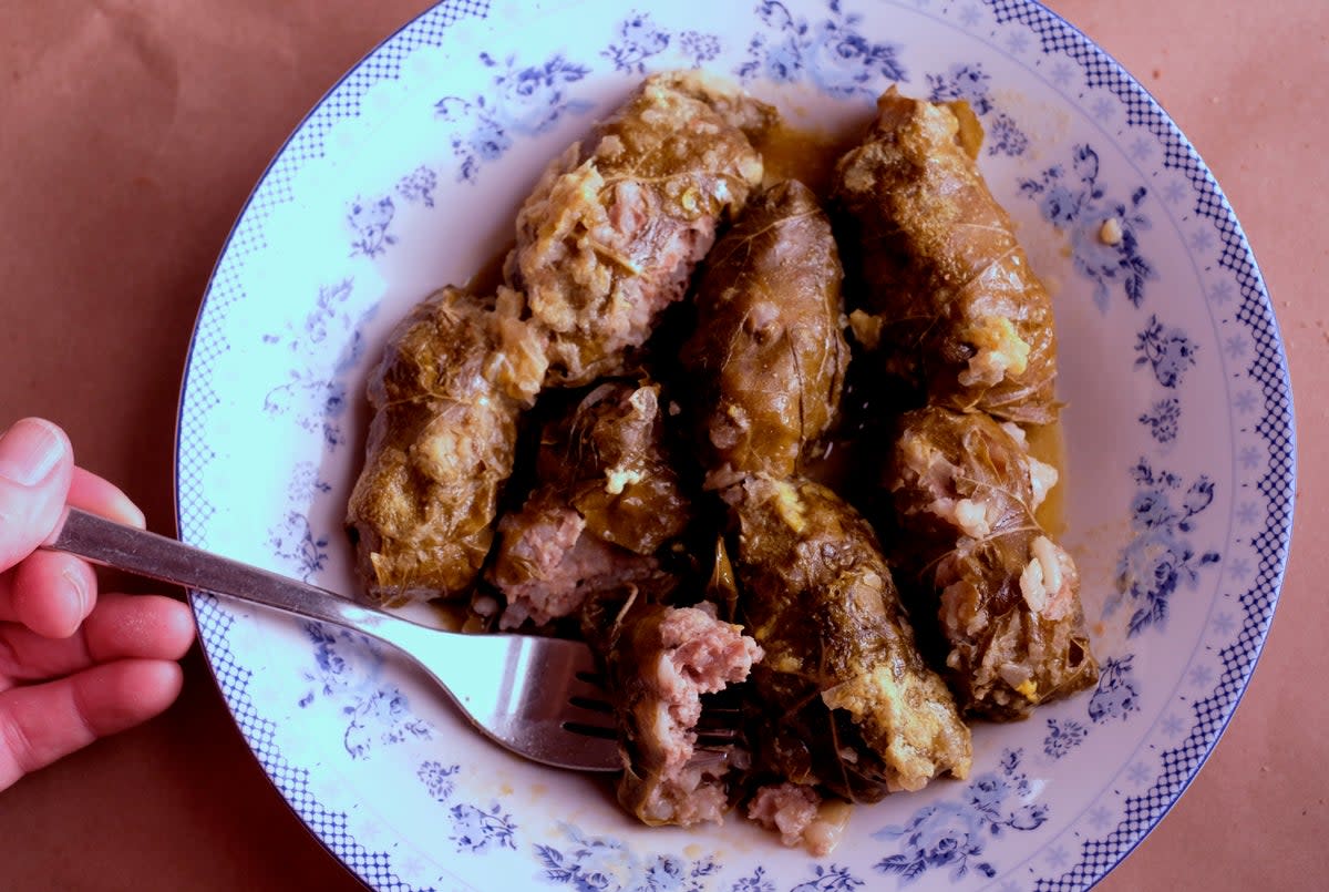 Stuffed vineleaves at Arktos (Clare Hargreaves)