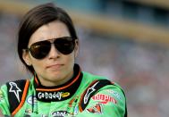HOMESTEAD, FL - NOVEMBER 17: Danica Patrick, driver of the #7 GoDaddy.com Chevrolet, looks on prior to the NASCAR Nationwide Series Ford EcoBoost 300 at Homestead-Miami Speedway on November 17, 2012 in Homestead, Florida. (Photo by Jerry Markland/Getty Images for NASCAR)