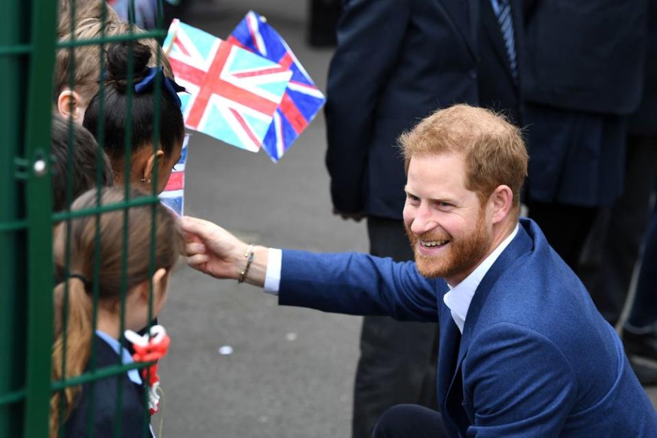 Prince Harry Gets an Adorable Welcome from Young Students