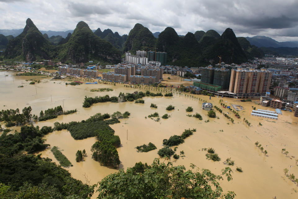 A flooded area in Liuzhou