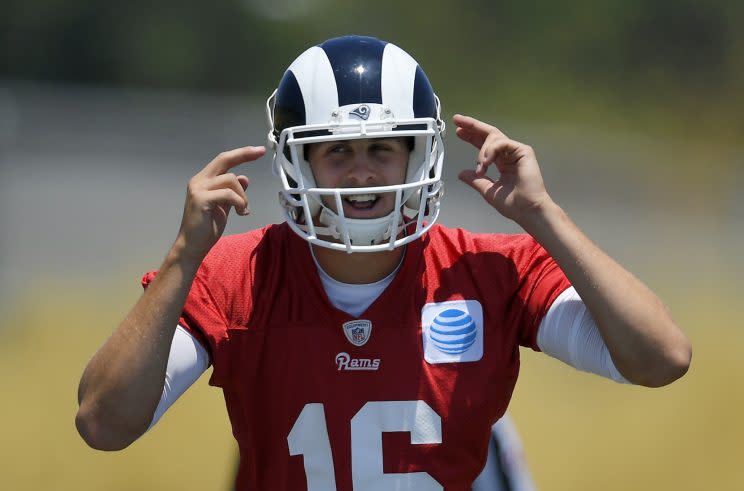 Jared Goff is still waiting to experience his first NFL win as a starter. (AP)