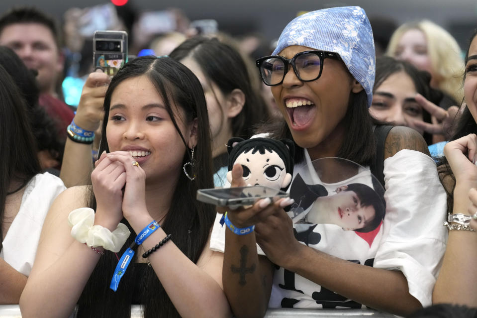 Fans attend KCON at the Los Angeles Convention Center on Friday, Aug. 18, 2023. (AP Photo/Chris Pizzello)