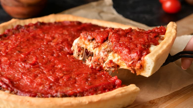 Chicago deep dish pizza