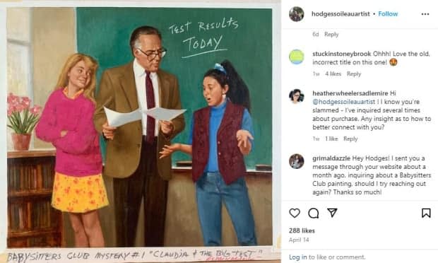 An Instagram post by artist Hodges Soileau, who painted the original covers to the Baby-Sitters Club series.