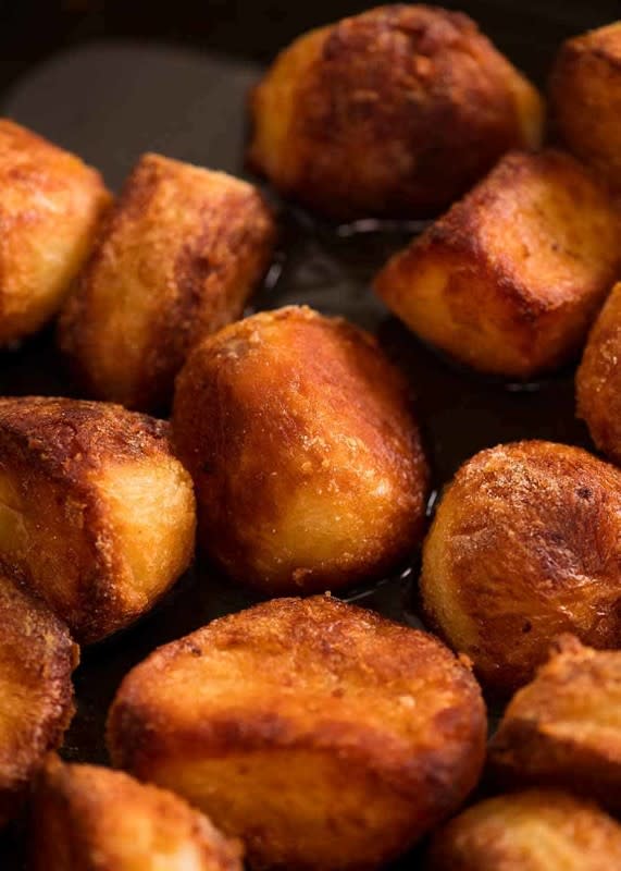 <p>Recipe Tin Eats</p><p>Roasting potatoes in duck fat makes the thickest, craggiest, crunchiest roast potatoes, in a way that no oil can compare!</p><p><strong>Get the recipe: <a href="https://www.recipetineats.com/duck-fat-potatoes-crispiest-best-roast-potatoes/" rel="nofollow noopener" target="_blank" data-ylk="slk:Duck Fat Potatoes;elm:context_link;itc:0;sec:content-canvas" class="link rapid-noclick-resp">Duck Fat Potatoes</a></strong></p>