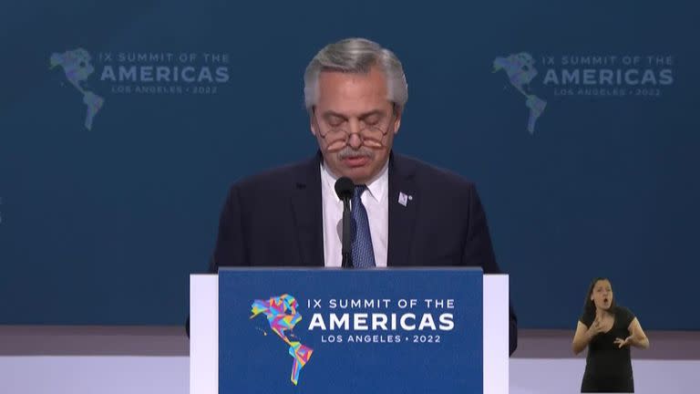 Alberto Fernández, en la Cumbre de las Américas: "La OEA facilitó el golpe de estado en Bolivia"