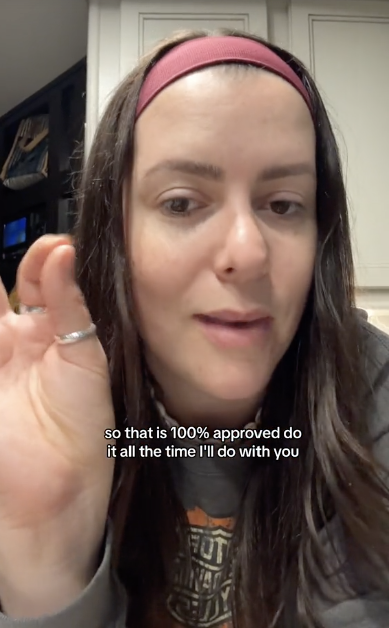 Nikki gesturing "OK" sign with subtitle text that reads: "so that is 100% approved do it all the time I'll do it with you"