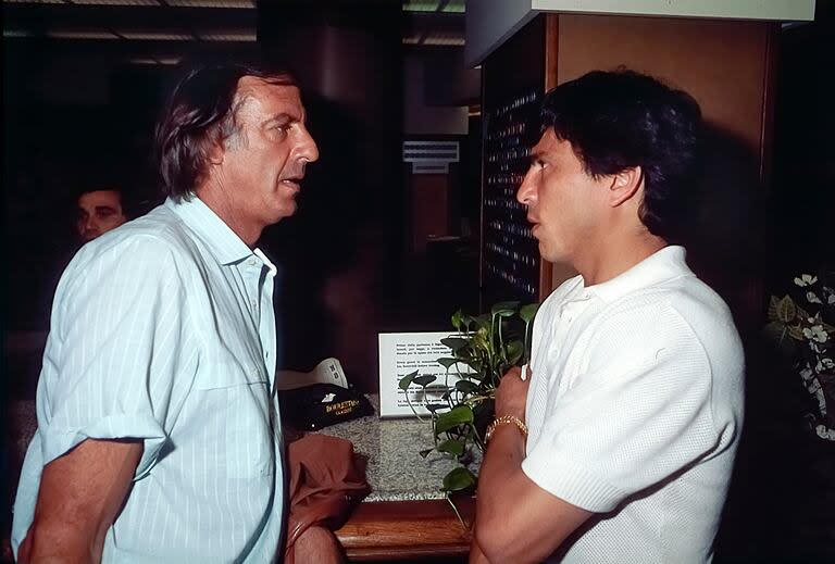 Daniel Passarella y César Luis Menotti en Florencia, Italia, 1984.
