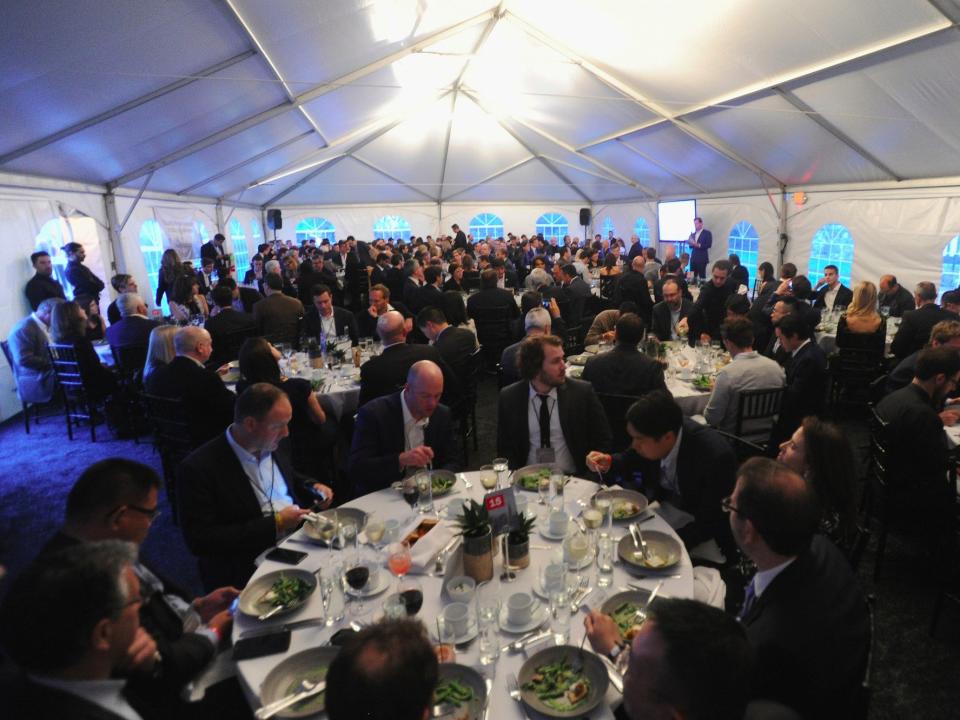 Guests attend the Kairos Society Global Summit Welcome Dinner At The Rockefeller Family Estate on April 20, 2017 in Tarrytown, New York.