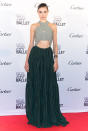 <p>The model looked fierce in an ab-bearing dress (that looked more like a long skirt and crop top) by Adeam. (Getty Images) </p>