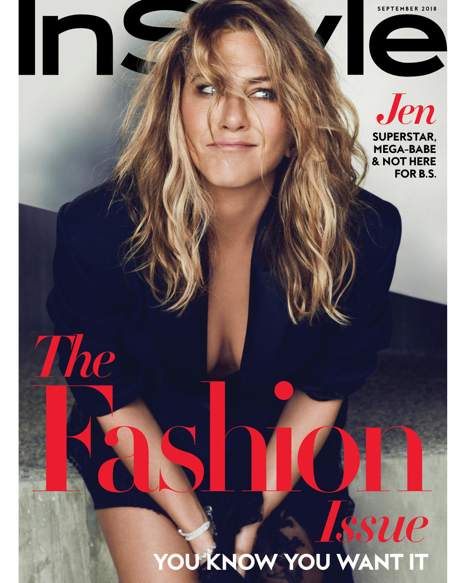 Jennifer Aniston addresses speculation about her parenting plans in the September issue of <i>InStyle</i>. (Photo: Ben Hassett/InStyle)