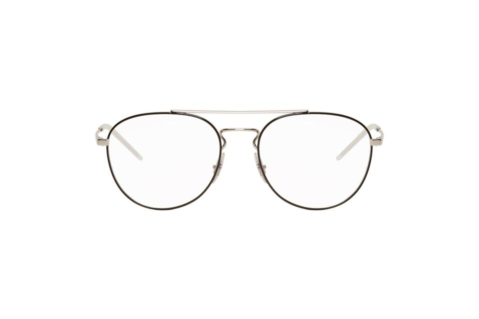 Ray-Ban silver and black aviator glasses