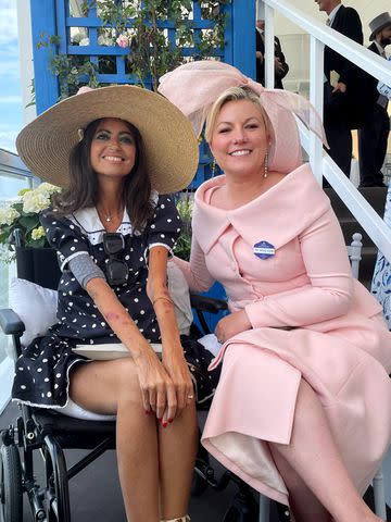 <p>Dave Benett/Getty Images</p> Natalie Rushdie with Dame Deborah James at Royal Ascot in June 2022