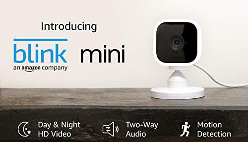 Blink Mini – Compact indoor plug-in smart security camera, 1080 HD video, night vision, motio…