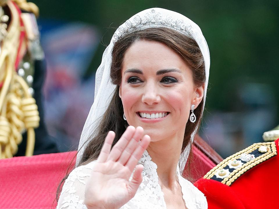 Catherine, Duchess of Cambridge, on her wedding day in 2011.